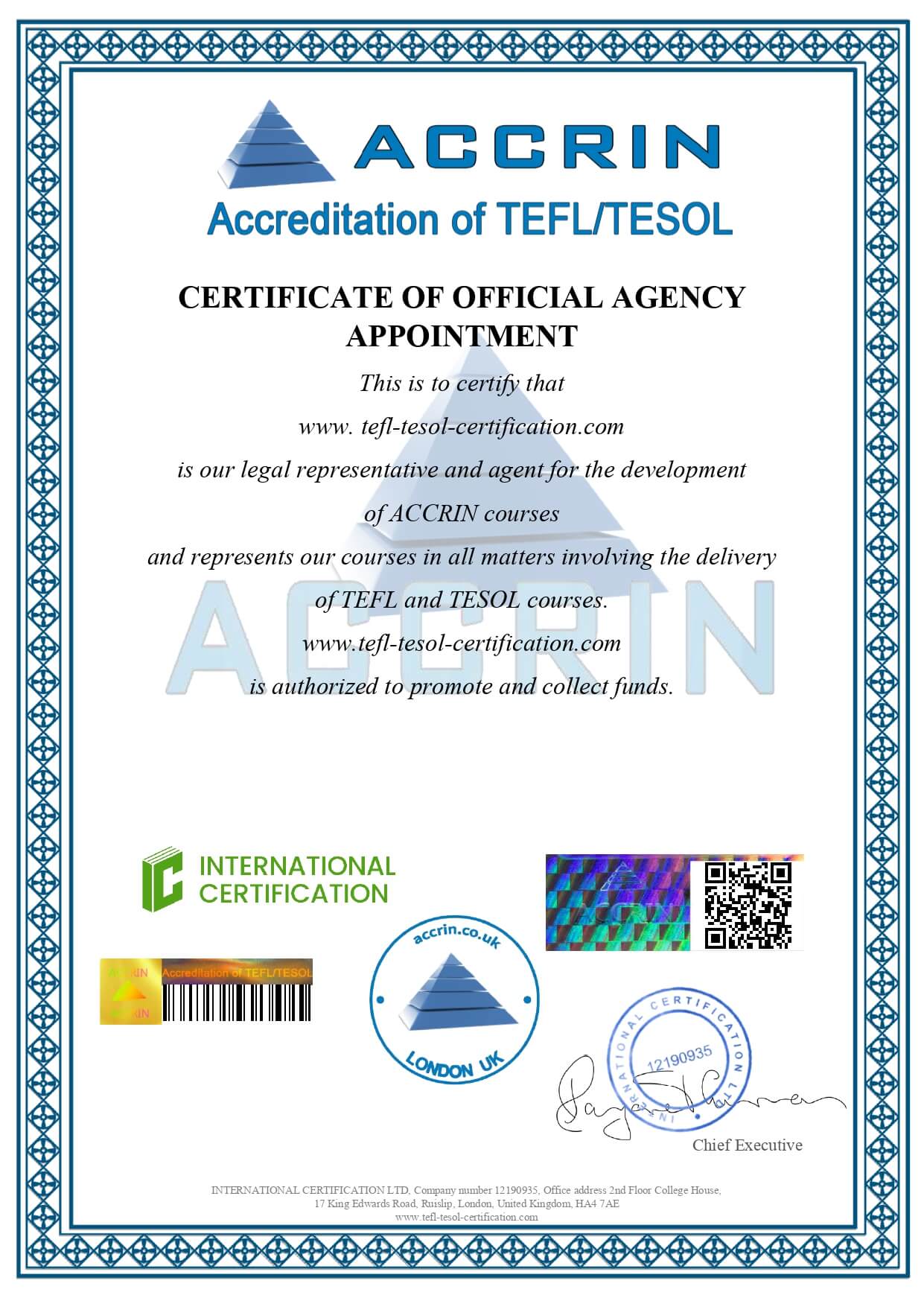Certificate accreditation