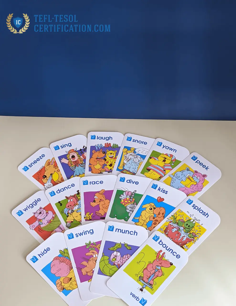 Cards with verbs