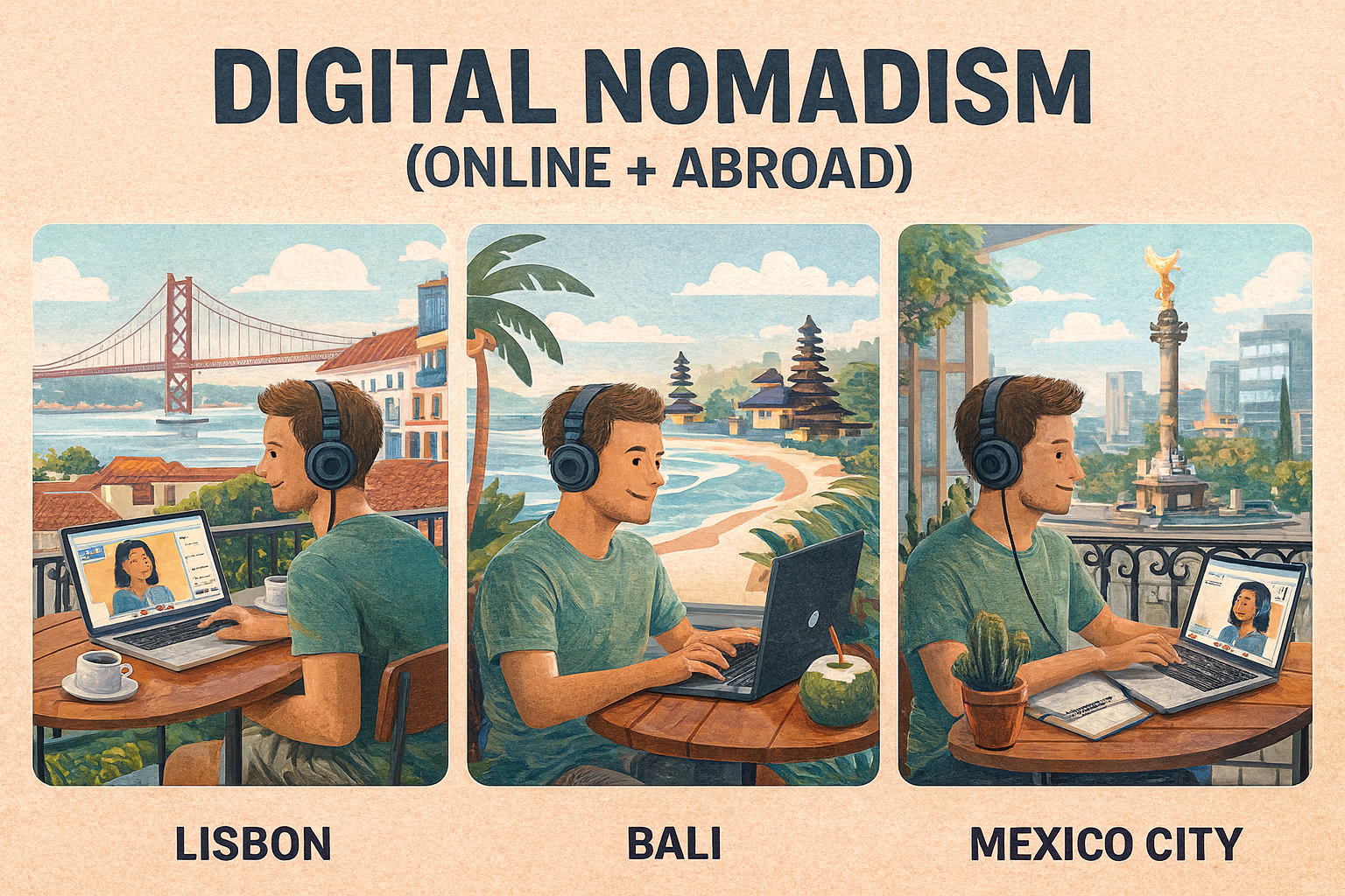 English teacher working online as a digital nomad