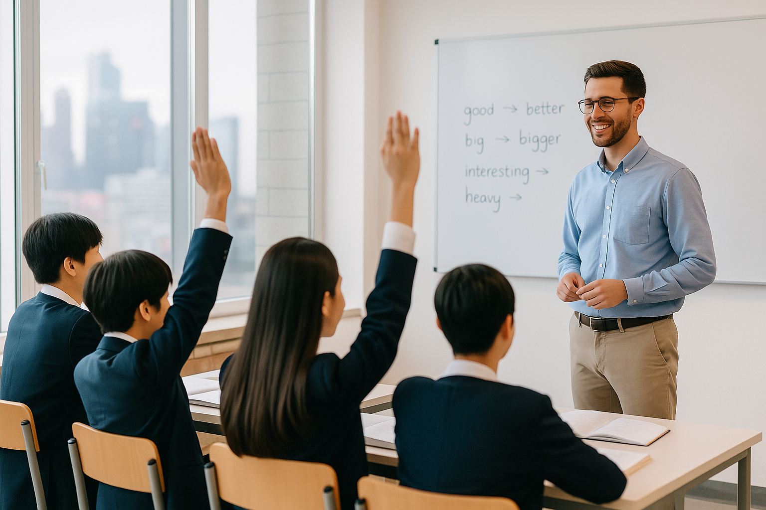 English teacher in a classroom in South Korea
