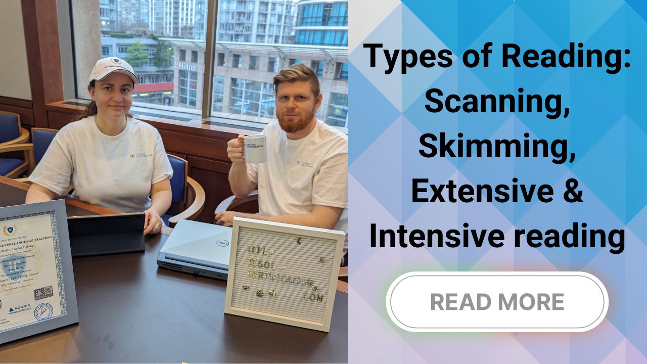 Tipos de lectura: scanning, skimming, lectura extensiva e intensiva